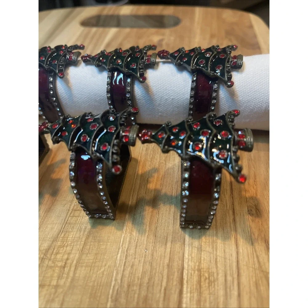 Christmas Tree Design‎ Napkin Rings Set of 8 Holiday dinner table